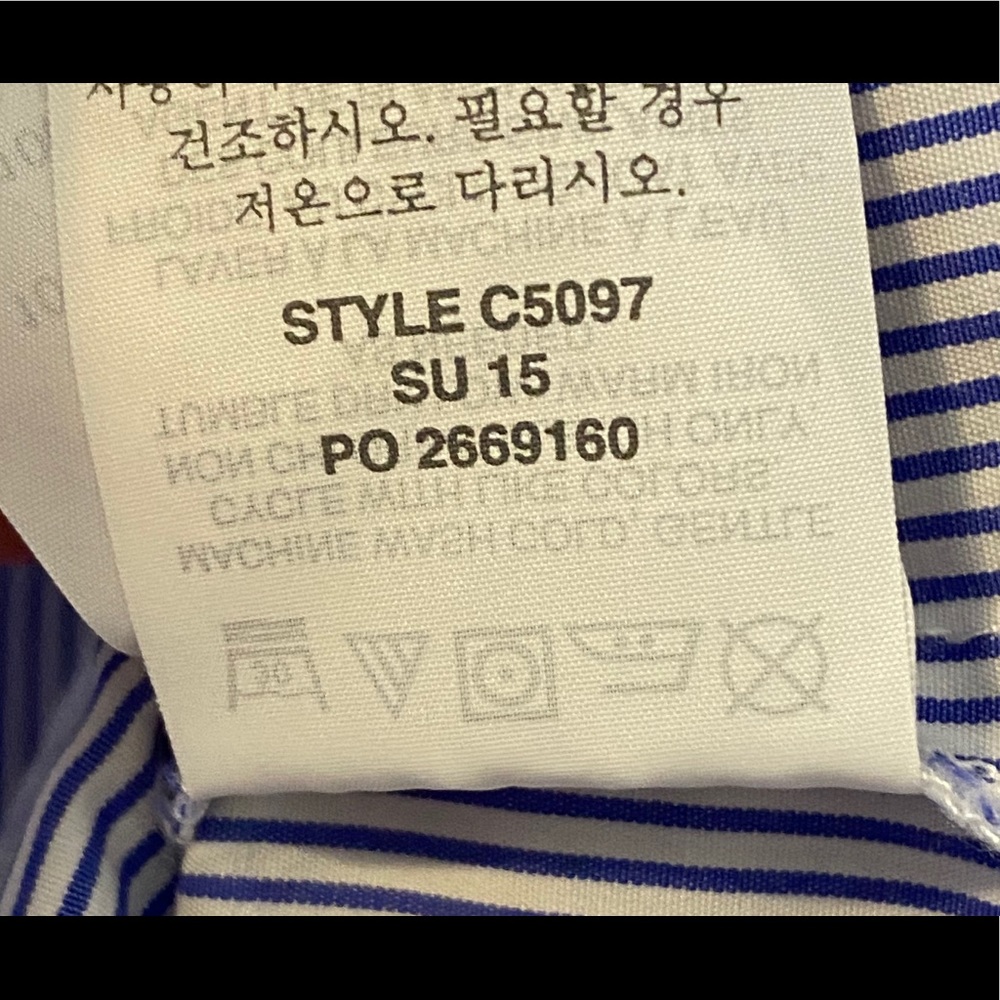 J. Crew Blue White Pinstripe Cap-Sleeve Button Shirt - Picture 13 of 15